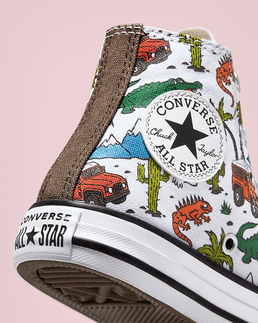 Chlapecké Boty Vysoké Converse Chuck Taylor All Star Desert Explorer Bílé Zelene | CZ ZNSY82